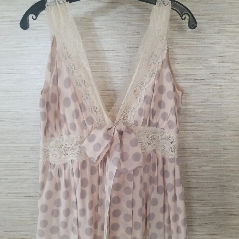 Robert Rodriguez Dusty Pink and Grey Polka Dot cotton silk Top